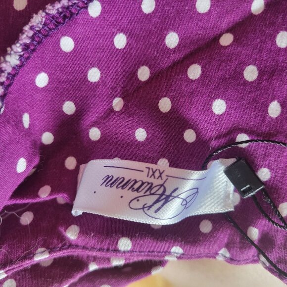 Vintage-Style Purple Polka Dot Dress Sleeveless A-Line XXL - Picture 4 of 4